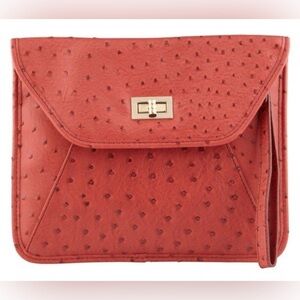 Aldo Ostrich Print Clutch With Strap
